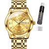 OLEVS Orologio da uomo con cronografo luminoso e multi quadrante, impermeabile, con data, regalo per uomo, in acciaio inox, classico, orologio da polso di lusso, Zc-5513 - Tutto Colore Oro, Classico