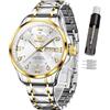 OLEVS Orologio da uomo con cronografo luminoso e multi quadrante, impermeabile, con data, regalo per uomo, in acciaio inox, classico, orologio da polso di lusso, Zc-2906- Quadrante Bianco, Classico