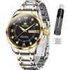 OLEVS Orologio da uomo con cronografo luminoso e multi quadrante, impermeabile, con data, regalo per uomo, in acciaio inox, classico, orologio da polso di lusso, Zc-2906- Quadrante Nero, Classico
