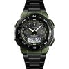 TONSHEN Uomo e Ragazzo Fashion Sportivo Orologi da Polso 50M Impermeabile Plastica Cassa e Acciaio Inossidabile Cinturino LED Analogico Quarzo Doppio Tempo Orologio (Verde)