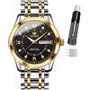 OLEVS Orologio da uomo con cronografo luminoso e multi quadrante, impermeabile, con data, regalo per uomo, in acciaio inox, classico, orologio da polso di lusso, Classico