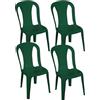 HOUSE COLLECTION, SEDIE AURA IN RESINA, SENZA BRACCIOLI, VERDE (ARE060x4)