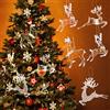 Hungdao Set di 12 renne ornamentali da appendere, in cristallo acrilico, statuette di renna di cervo, trasparenti, ornamenti natalizi per albero di Natale, decorazione per interni, 6,9 cm, 7,9 cm, 4 stili