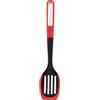 BERGNER Mars | Cucchiaio Scanalato | Fabbricato in Nylon e Silicone | Mestolo con Intagli | Manico Ergonomico con Rivestimento e Foro per Appenderlo | Dimensioni: 34 cm | Colore Nero e Rosso