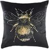 Riva Home Evans Litchfield Federa per Cuscino con Ape Dorata, Nero, 43 x 43 cm