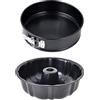 MasterPRO FOODIES COLLECTION - Set da forno 2 pezzi in acciaio al carbonio - Stampi apribili con cerniera in acciaio e base ondulata - Antiaderente - Versatili nell'utilizzo