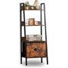 FurnitureR Scaffale scala a 4 livelli, libreria, portaoggetti con cassetti in tessuto non tessuto, per soggiorno, camera da letto, ufficio, mensole da giardino, altezza 110 cm, stile industriale,