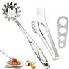 TheStriven 3 Pz Spaghetti Server Set 23,9 cm Spaghetti Pasta Tong 32,5 cm Pasta Cucchiaio Server Forchetta Spaghetti Strumento Misura Pasta Porzione Control Gadget per Tagliatelle Pasta Server per Cucina