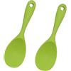 Meajore Set di 2 cucchiaini da riso in silicone, resistenti al calore, antiaderenti, per riso, spatola per riso, paletta per riso, cucchiaio per riso e riso o altro (verde)