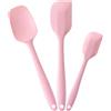 V-Kitpater Spatola Silicone Cucina, Leccapentole Silicone, Resistente al Calore Spatola di Gomma Raschietto Antiaderente, Utensili da Cucina per Cuocere e Cucinare, 3 Pezzi, Rosa