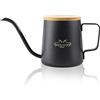 MERMOO YILAN Bollitore a collo di cigno, 350 ml, piccola caffettiera in acciaio inox, a collo di cigno, Pour Over Kettle Coffee Pot, nero