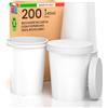 Baciato Caffè 200 Bicchieri Caffè da ASPORTO in Carta Bianchi 240ml con 200 Coperchi in Carta con Beccuccio Bevande Fredde e Calde Tè Infusi Acqua Cappuccino Ecologici Biodegradabili Tazze Monouso Made in Italy