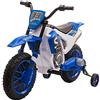 HOMCOM Moto da Cross Elettrica per Bambini da 3-5 Anni, Moto Elettrica per Bambini con Batteria 12V Ricaricabile e Rotelline Rimovibili, 106.5x51.5x68cm, Blu