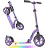 BELEEV V10 Monopattini bambini 2 Ruote Pieghevole con LED Illuminate Deck, Ruote Grandi 230mm, 5 Altezza Regolabile, Cinghia di Trasporto Big Wheels City Scooter per 6+ Bambini e adulti fino 100 kg
