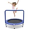 LIFEZEAL Trampolino Elastico per Bambini 3-10 Anni, Ø92x81cm, Mini Trampolino per Interno, Salta, Jump, con Maniglia e Gambe Rimovibili, Sicuro, Pieghevole, Telaio in Metallo, Regalo, Max 150kg (rosa)