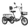 cysum Triciclo Elettrico Pieghevole, 16 pollici Tricycle E Bike per adulti uomo donna, bici elettrica da carico, batteria da 48 V 22 Ah, bici elettrica a 3 ruote