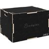 SPORTNOW Box Pliometrico 3 in 1, Box Jump Antiscivolo 3 Altezze per Allenamento a Palestra e Casa in Legno, 61x51x41 cm, Nero