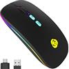 CC Store Mouse Wireless, Wireless Ricevitore USB a 2.4G Tipo C, mouse Bluetooth Ricaricabile, 7 Colori, Sottile 3 DPI 800/1200/1600, Mouse Silenzioso Compatibile con iPad/PC/Mac/Windows