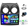 OiLiehu 4+64G 4 Core Android 13 Autoradio 2 Din Carplay Android Auto Radio per Nissan Qashqai J10 2006-2013 Autoradio con Schermo 9 pollici con Bluetooth GPS FM RDS WiFi SWC EQ+Telecamera Posteriore