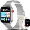 VANZAVANZU Smartwatch con Cassa Argento, Fitness Tracker da 1,83 - Effettua e Rispondi alle Chiamate, Monitor della Frequenza Cardiaca/Sonno, Oltre 100 Modalità Sportive, Compatibile con Android e iOS