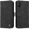 SEAHAI Cover per Xiaomi Redmi 9AT / Redmi 9A, Ultra Sottile Custodia Premium Pelle Portafoglio Kickstand Slot per Schede [RFID Blocking] TPU Antiurto Flip Cover Libro - Nero