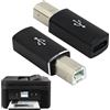 Annlpoy Adattatore da USB C Femmina a Stampante Maschio (2 Pack), USB Tipo C a USB B per Sincronizzazione Dati, Compatibile con Stampanti, Scanner, MIDI, Pianoforti Elettronici