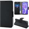 N NEWTOP Cover Compatibile con OPPO A73 5g, HQ Lateral Custodia Libro Flip Chiusura Magnetica Portafoglio Simil Pelle Stand (Nero)
