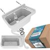 Instalguru Lavandino da Camera con Ripiano Lavabo Commerciale Industriale Profondo Esterno Giardino Garage Lavanderia Bagno Fabbrica 50 x 34 x 21 cm Bianco Polipropyleno Vasca Singola