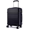 KONO Set di 2 Valigie Rigida Trolley Bagaglio a Mano 55cm e Valigia Media 65cm con TSA Lucchetto e 4 Ruote, Nero