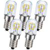 Ruiandsion 5 PCS E14 AC/DC 24V LED Lampadina T18S 2W 1200 Lumen, piccola vite Edison SES, luce bianca calda per camper, caravan, barche, lampade solari