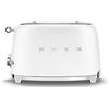 Smeg, Tostapane 2x2 TSF01WHMEU, 2 Scomparti da 36mm, 6 Livelli di Doratura, Funzione Riscaldamento, Scongelamento e Bagel, Espulsione Automatica del Pane, Cassetto Raccoglibriciole, 950W, Bianco