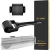 Dr.roller Derma Roller 0,5 mm, Derma Roller Capelli Viso Barba Uomo e Donna, Microneedling Viso Capelli Rullo Barba, Beard Hair Roller 540 Ago di Titanio (Maniglia Dritta Nera)