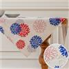 Vorysum Tovaglia Moderno Quadrata Impermeabile Floreale Runner Tavola Blu Rosso Dalie Stagionale Autunno Cucina Decorazione per Interni, Vacanze, Feste, Matrimoni 100 x 100 cm