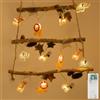 Liyade LED animali fata luci indoor, 2.2M 12LEDS fata luci camera dei bambini con timer di funzionamento della batteria, luce notturna fata bambini per interni, festa, matrimonio (bianco caldo)