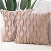 Madizz 2 Pezzi Federe in Lana Corta Velluto Copricuscini Morbido Decorativo Fodere per Cuscino Lusso Stile per Divano Camera da Letto Marrone Quadrate 65x65 cm