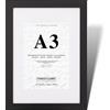 Fabian Clarke London®, Cornice moderna portafoto in legno nero, in formato A3 con passepartout bianco in formato A4, da appendere in verticale o in orizzontale
