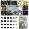 TmppDeco 158 Sets Bottoni Automatici a Pressione 12,5mm, 6 Colori Bottoni a Pressione Metallo con 4PCS Strumenti, per Vestiti, Jeans, Pelle, Borse (12,5mm)