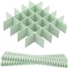 Hantoc 12 Pezzi Divisori per Cassetti Regolabili, Divisori per Cassetti in Plastica Organizzatore per Cassetti Separatori per Cassetti per Ufficio, Bagno, Cucina o Camera da letto 32.4 x 7cm Verde