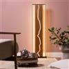 Lightbox Lampada da terra LED - lampada da terra con trave in legno rustico e interruttore a pedale - colore della luce: 3000 K e luminosità: 2300 lm - altezza 120 cm e lunghezza 33 cm - in