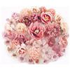 Xionghonglong 37 Pcs Fiori Finti Artificiali Teste, Fiori Finti per Decorazioni, mini fiori finti Seta, Capolini Finti Misti, Fiori Artificiali per Bouquet DIY Matrimonio Centrotavola Decorazione Domestica