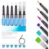 CHROMATEK Pennelli ad Acqua Professionali X 6, Pennelli con Serbatoio d'Acqua per Pittura, Penne Pennello per Acquerello con 6 Punte Diverse, Pennelli Portatili per Artisti, Adulti e Principianti
