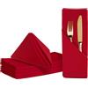 BALCONY & FALCON Panno di Cotone Tovaglioli 50 x 50 cm Morbido Assorbente Lavabile per Matrimoni Vacanze Cene di Famiglia Alberghi Riunioni, 6 pezzi, Rosso