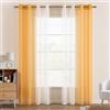 EMEMA Tende Voile Trasparenti Occhielli Sfumato per Soggiorno Camera da Letto Bagno Cucina Camera da Bambino Tenda Finestra Balcone Casa con 2 Pannelli 140 x 175 CM Arancione