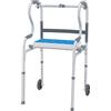 FIVMEN Deambulatore per anziani, regolabile in altezza, pieghevole, con manici, 2 ruote e sedile doccia 3 in 1, supporto per adulti e disabili, portata fino a 180 kg