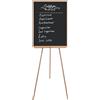 Bi-Office Basic Cavalletto Espositivo a Gesso, 75x160cm, Superficie Non Magnetica, Telaio in Pino, Struttura in Legno