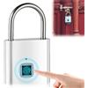 Aicharynic Serratura con impronte digitali, lucchetto universale impermeabile, ricarica USB, per borse, palestra, armadi, ufficio, casa (argento)