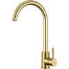 KINSE Rubinetto Lavello Cucina in Acciaio Inox, Miscelatore Monocomando, girevole a 360°, Oro