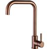 KINSE Rubinetto Lavello Cucina in Acciaio Inox, Miscelatore Monocomando, girevole a 360°, Oro rosa