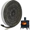 Karjiaja Nastro sigillante per camino, 3 m, ignifugo, autoadesivo, in fibra di vetro, per stufa, stufa, focolare e stufa, larghezza 15 x 3 mm