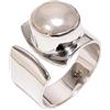 Lavie Jewelz Anello da donna con perle barocche geometriche irregolari, anello indice, in argento Sterling 925, misura UK O, Metallo Pietra Metallo, Perla